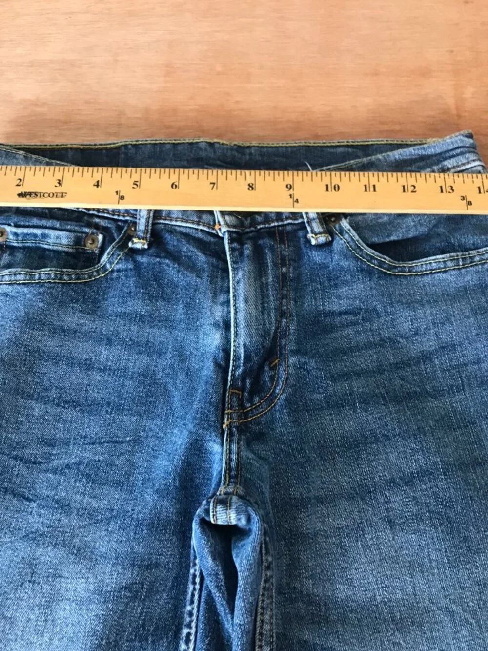 Levi's 514 Straight Jeans Men 28x29 Blue Low Rise Medium Wash Stretch Outdoor